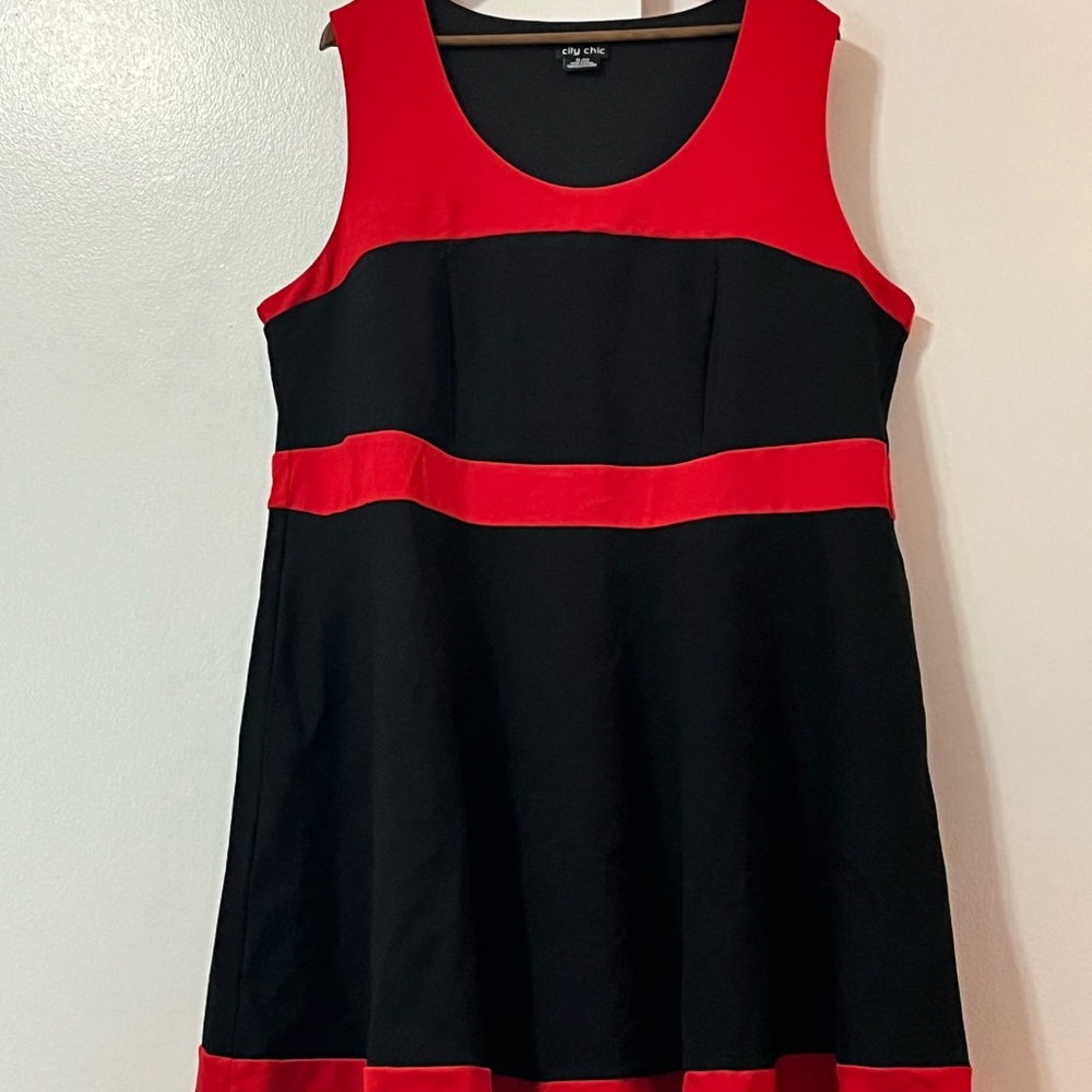 Red and Black Sleeveless Dress